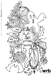 Halloween outline drawing for painting it!